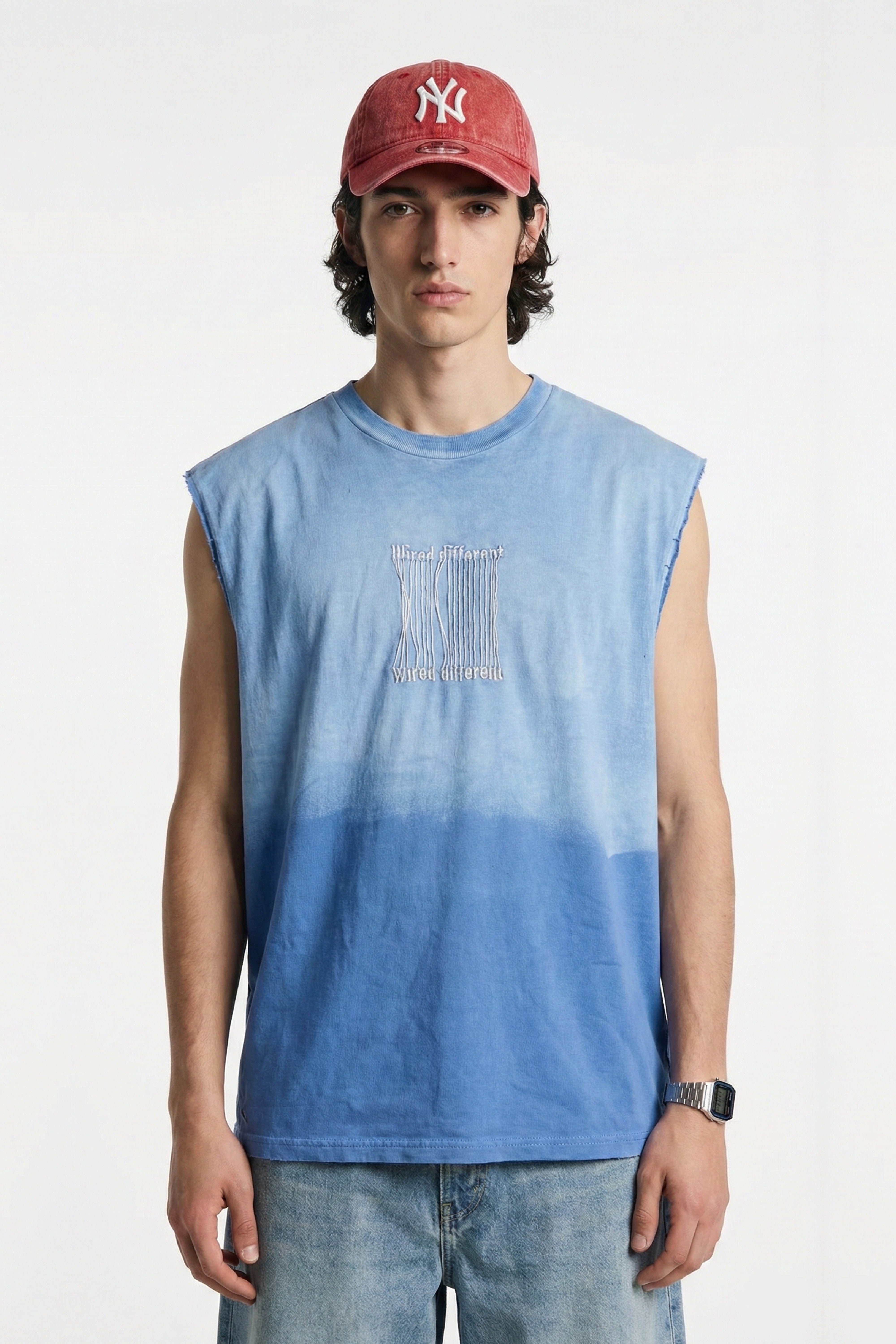 Wired Different Embroidered Tank Top - B...
