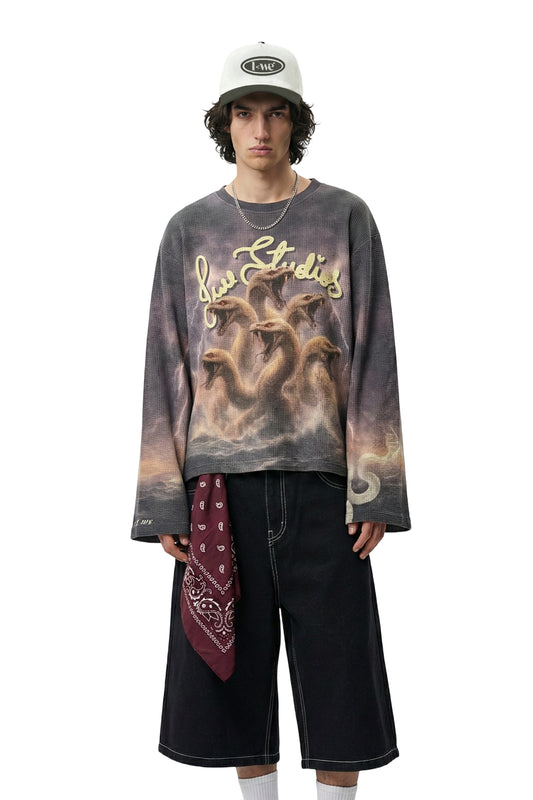 Stormbound Lilac Full Sleeve Waffle Tee