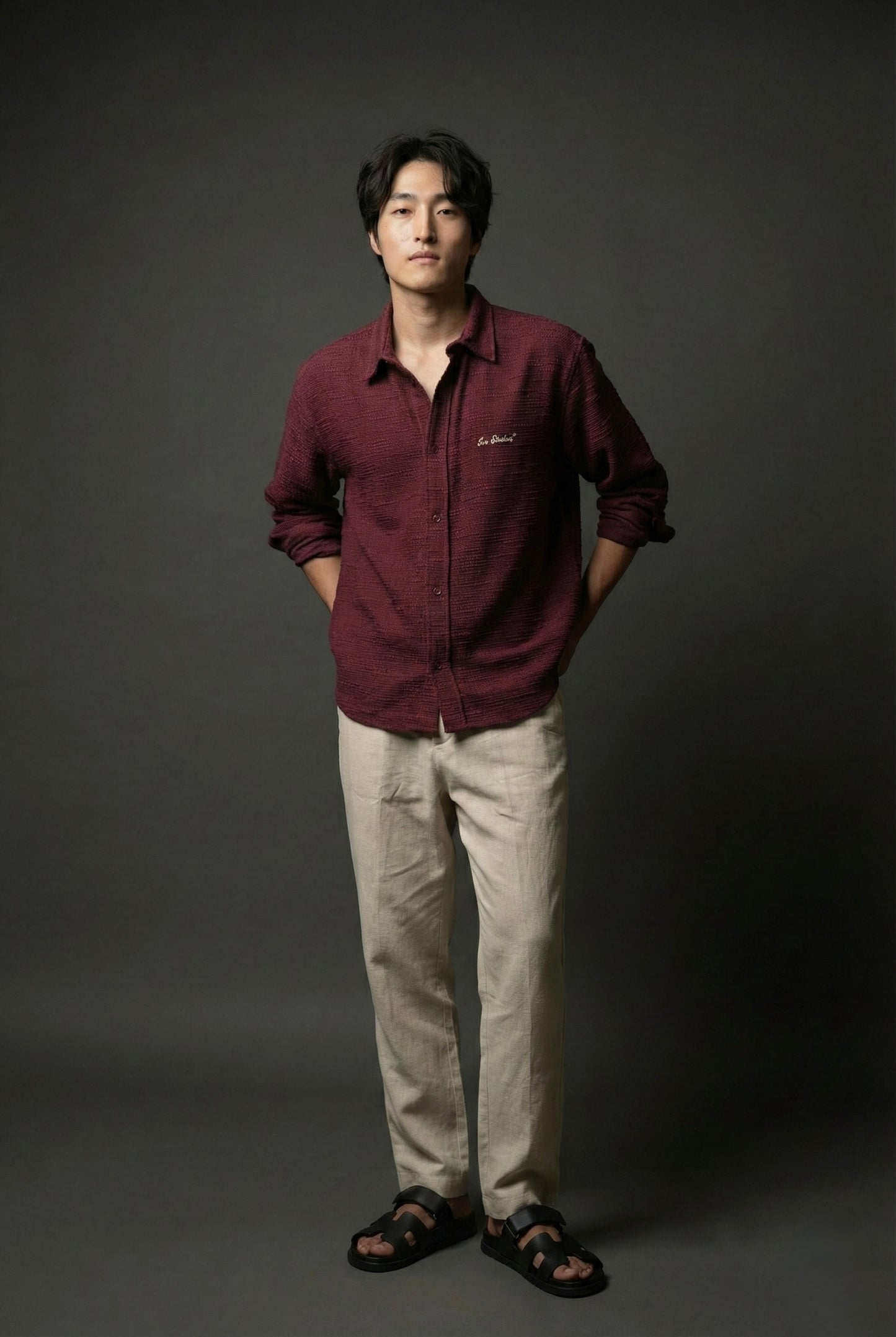 Wine Heavyweight Textured Shirt