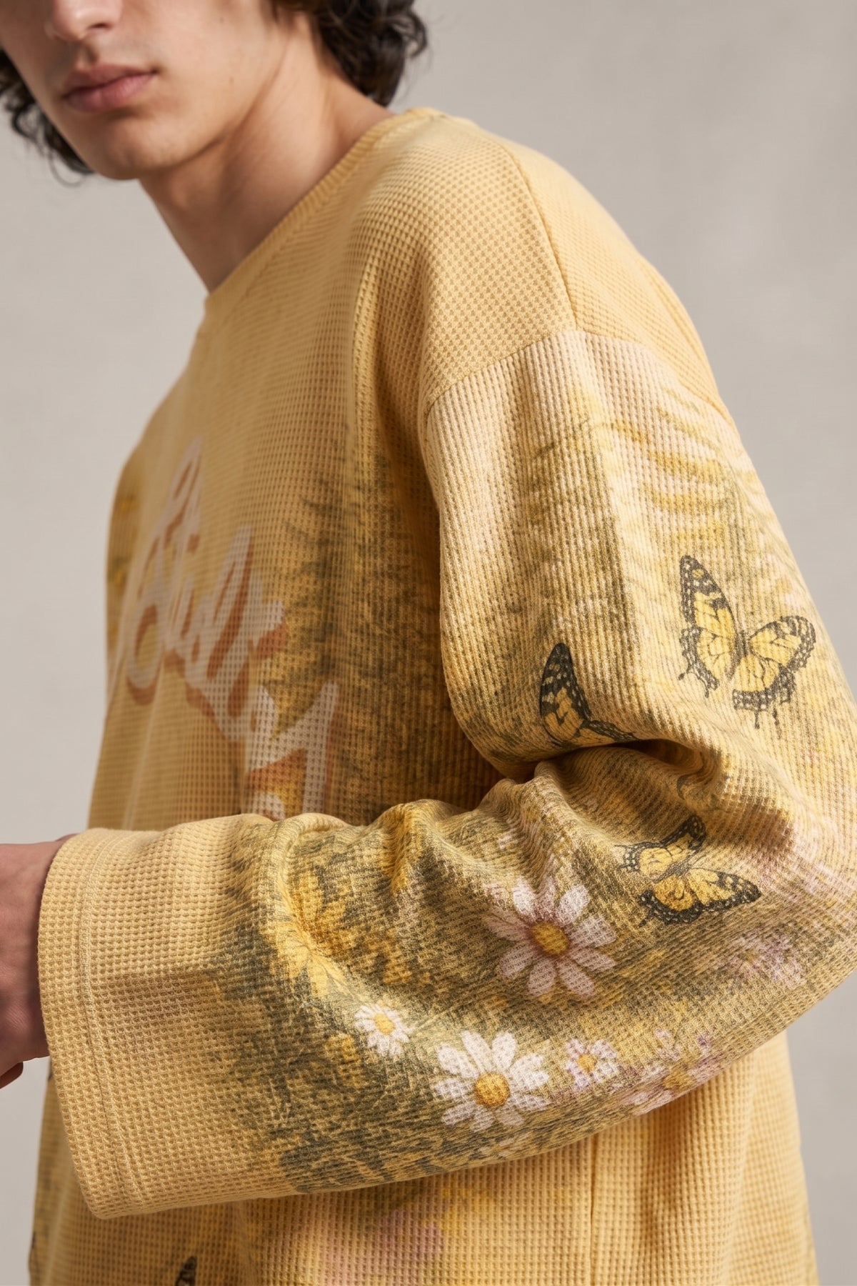 DAYDREAM BUTTERFLY FULL SLEEVE WAFFLE TEE