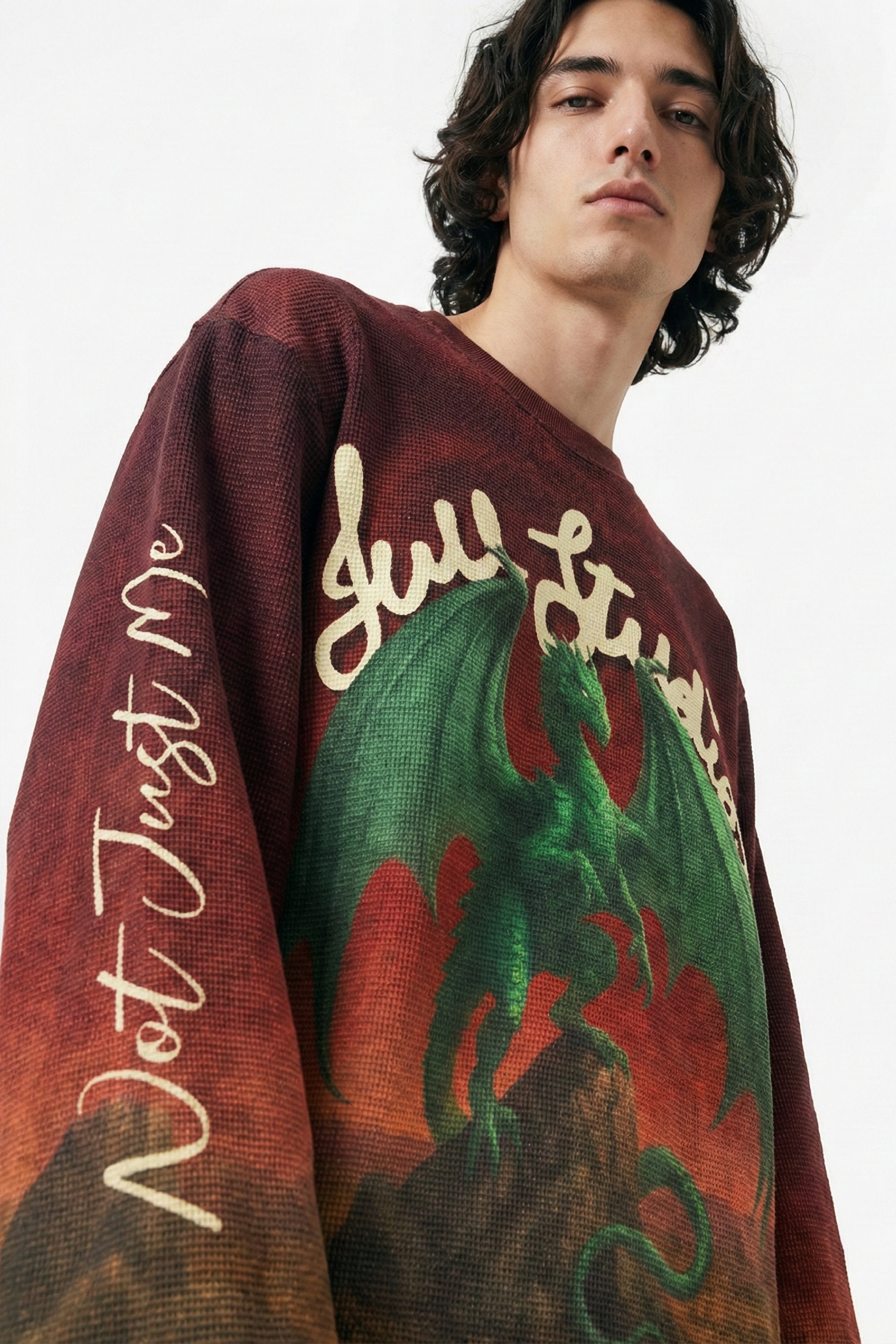 Emerald Dragon Full Sleeve Waffle Tee – Iwe Studios