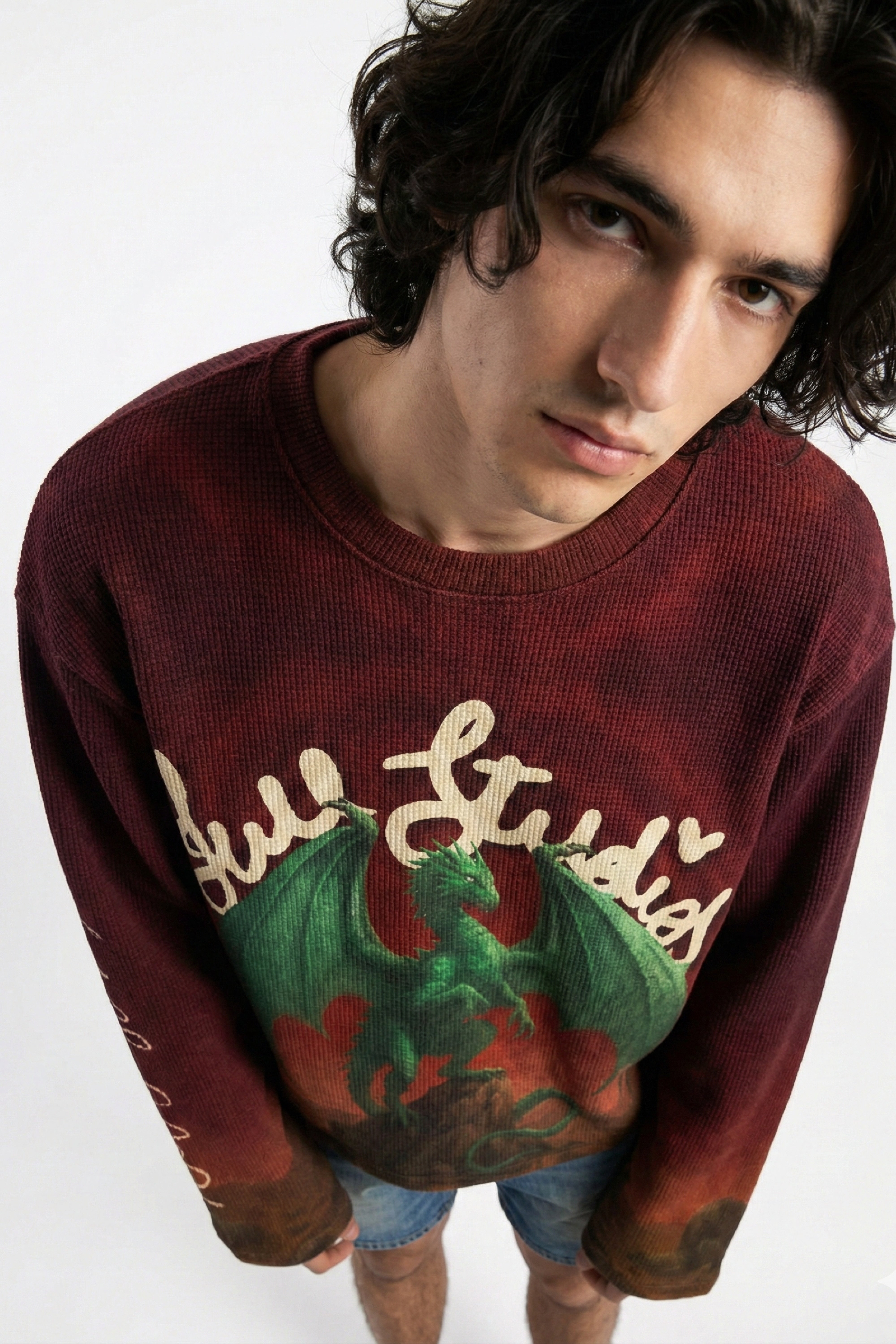 Emerald Dragon Full Sleeve Waffle Tee – Iwe Studios