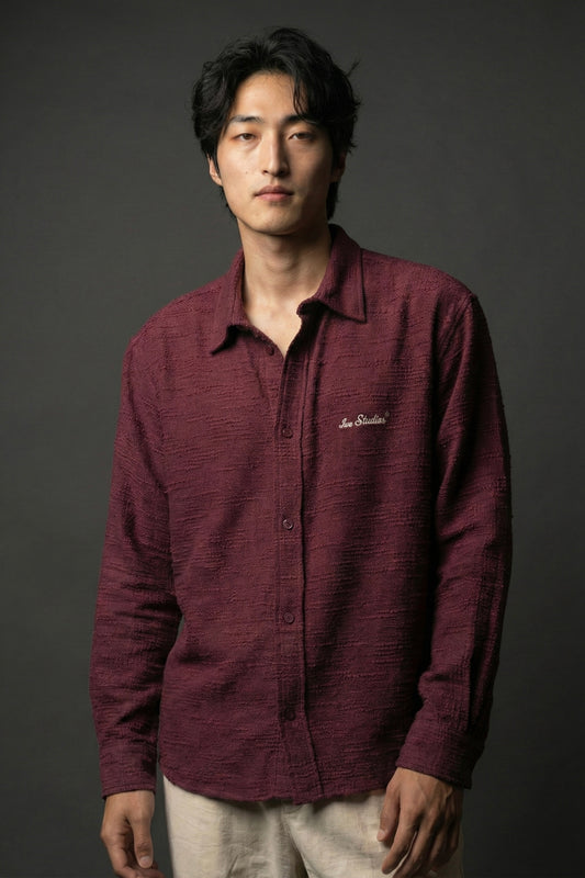 Wine Heavyweight Textured Shirt