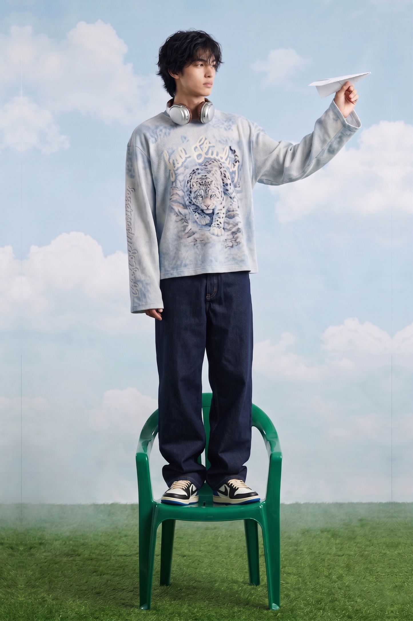 Ghost of the Mountains Sky waffle tee