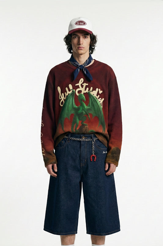 Emerald Dragon Full Sleeve Waffle Tee