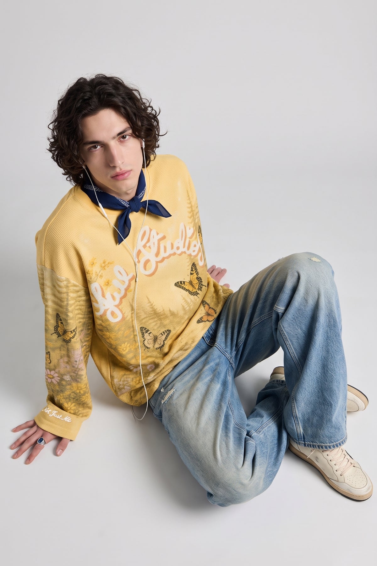 DAYDREAM BUTTERFLY FULL SLEEVE WAFFLE TEE