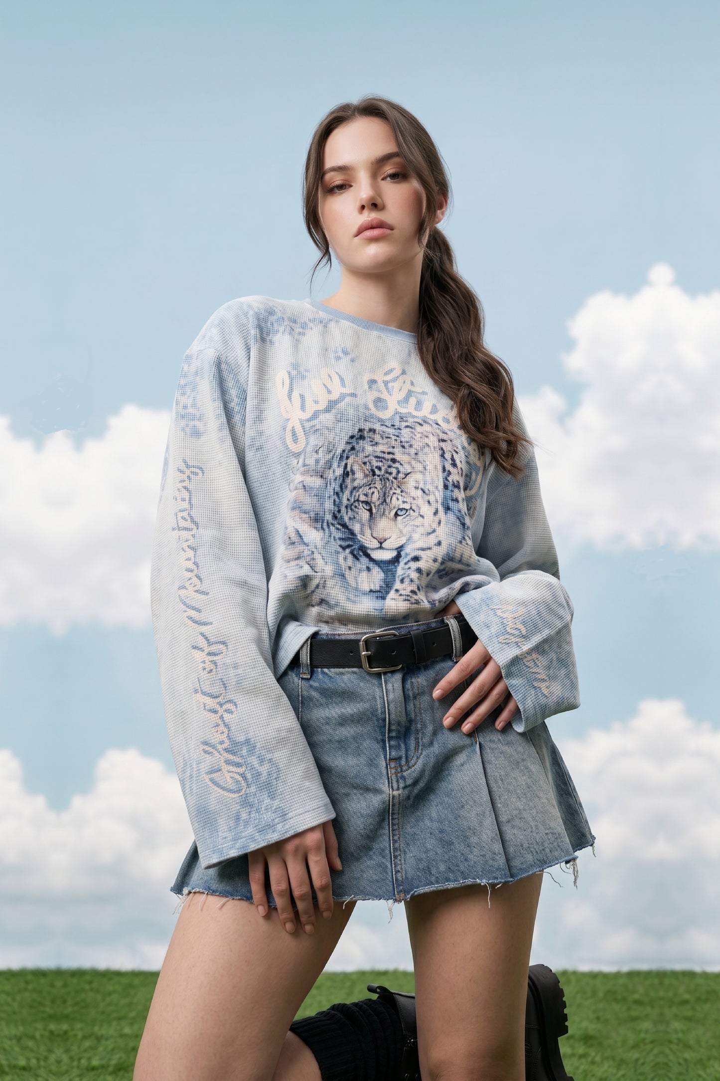 Ghost of the Mountains Sky waffle tee
