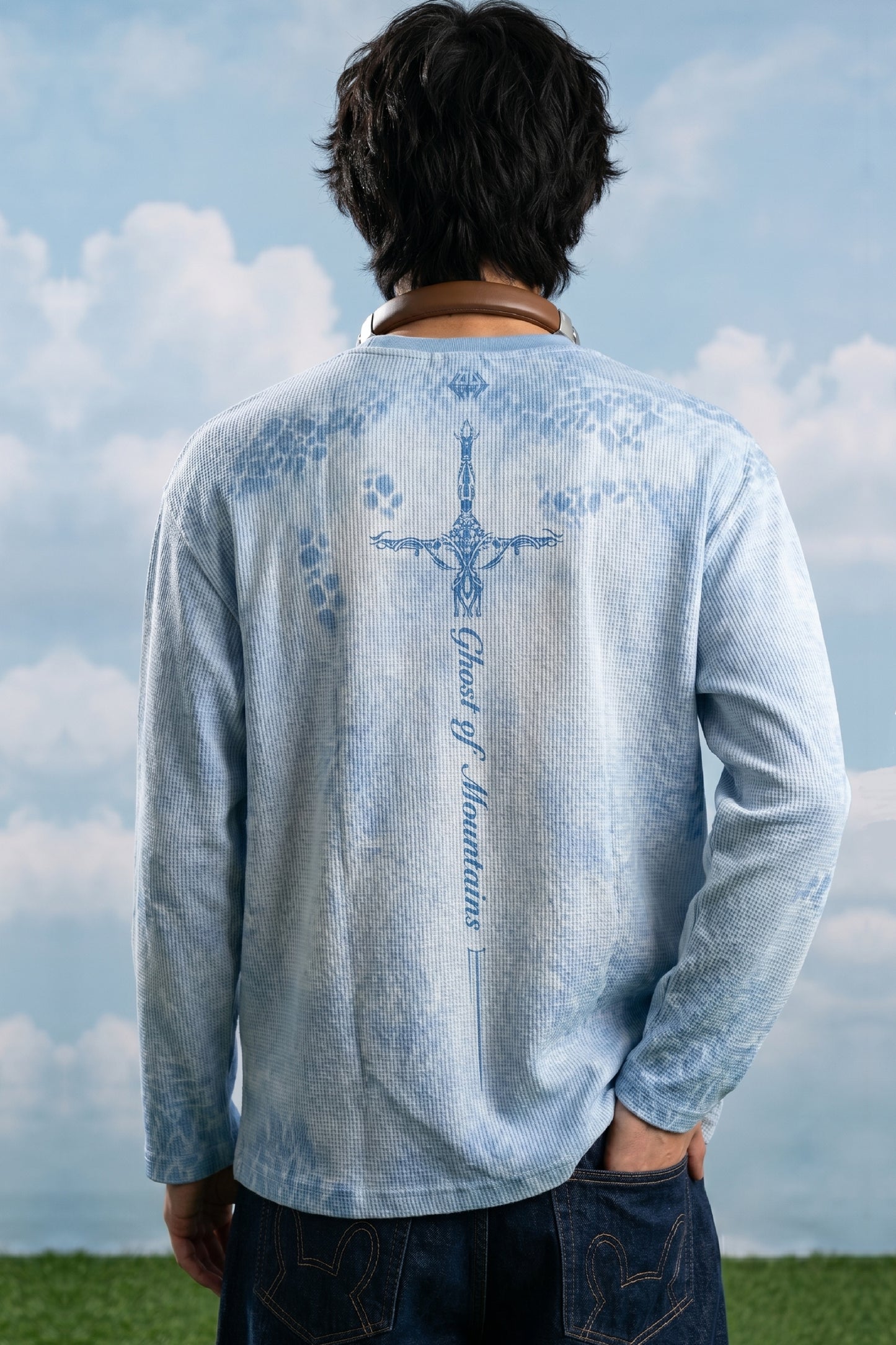 Ghost of the Mountains Sky waffle tee