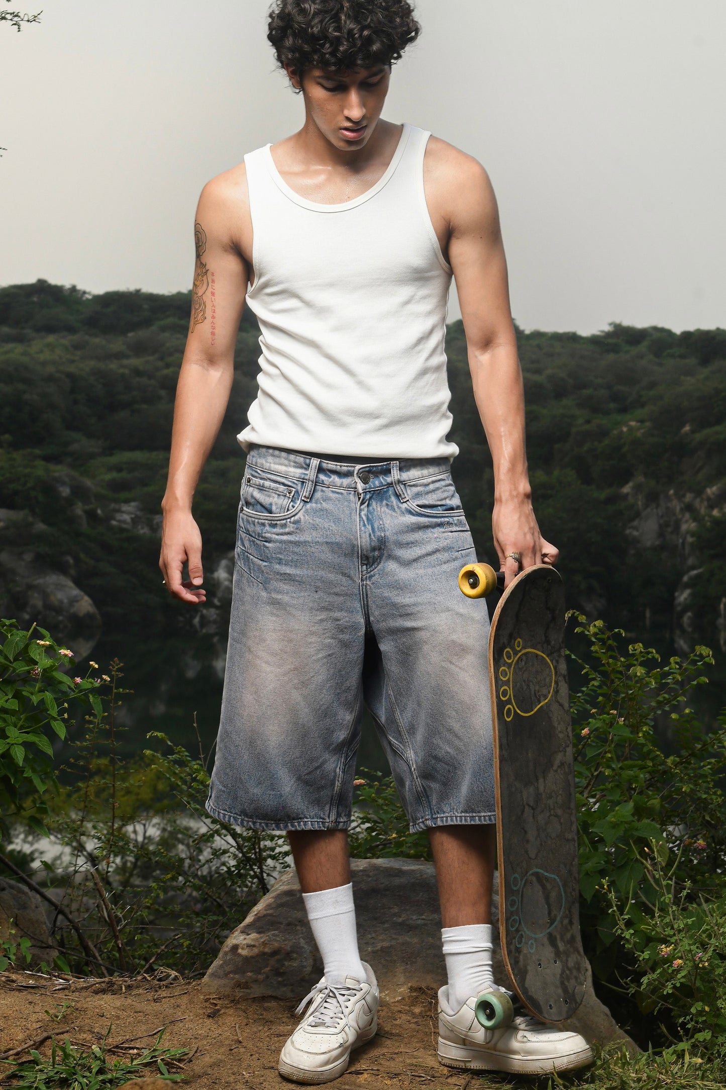 Washed Denim Jorts