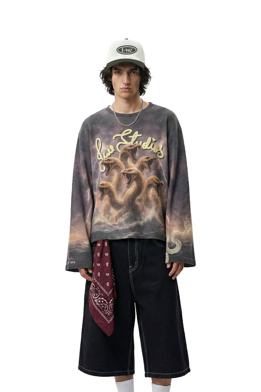 Stormbound Lilac Full Sleeve Waffle Tee