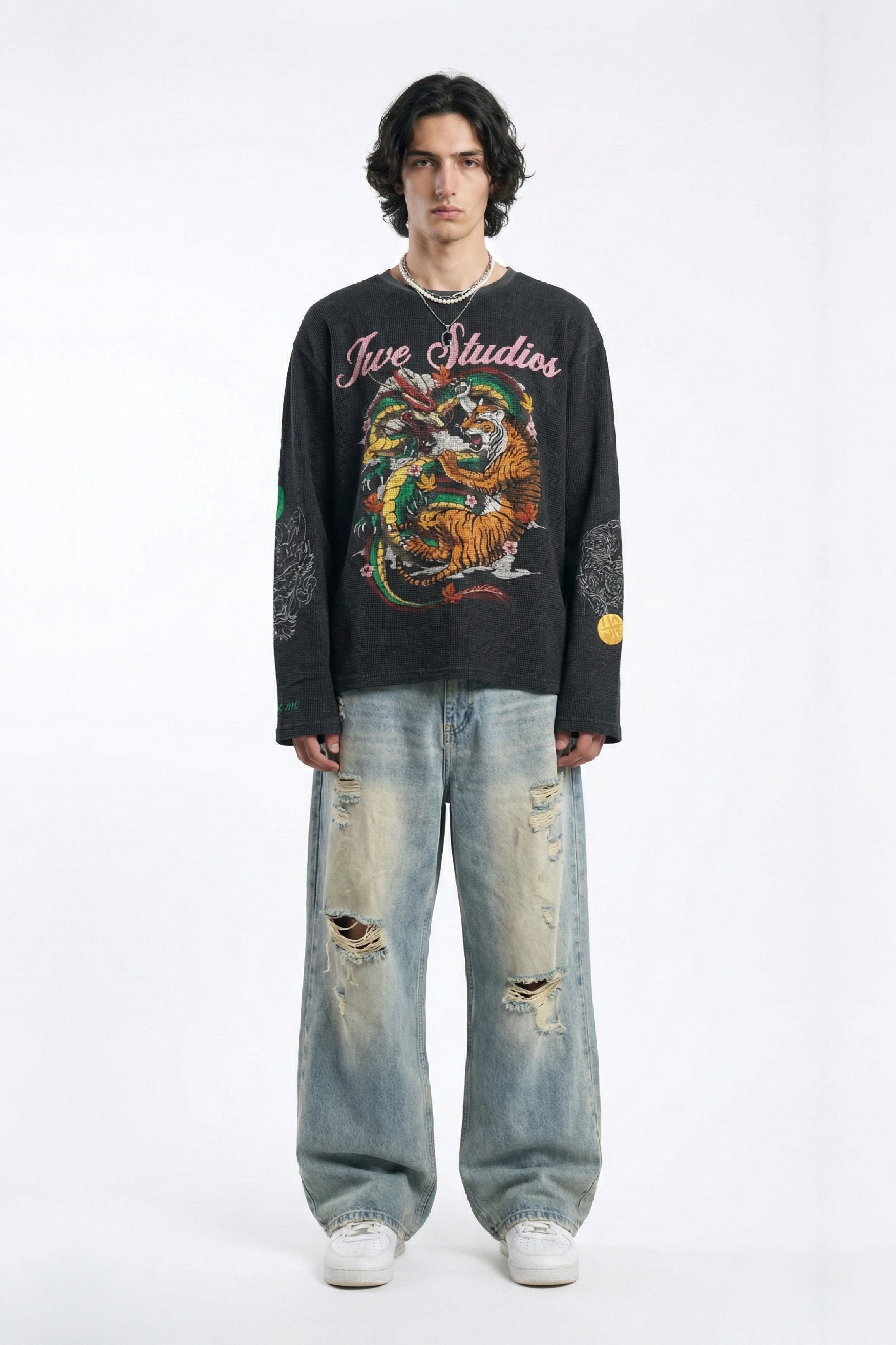 Waffle Dragon x Tiger Full Sleeve Tee – Iwe Studios