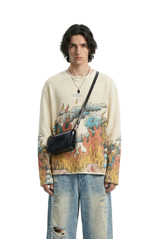 Duo Dragon Full Sleeve Waffle Tee