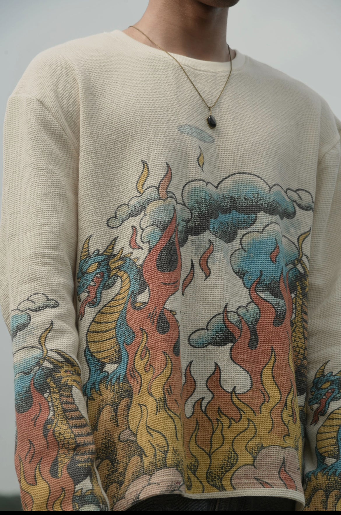 Duo Dragon Full Sleeve Waffle Tee