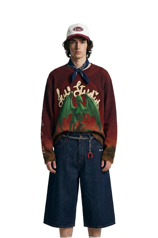 Emerald Dragon Full Sleeve Waffle Tee