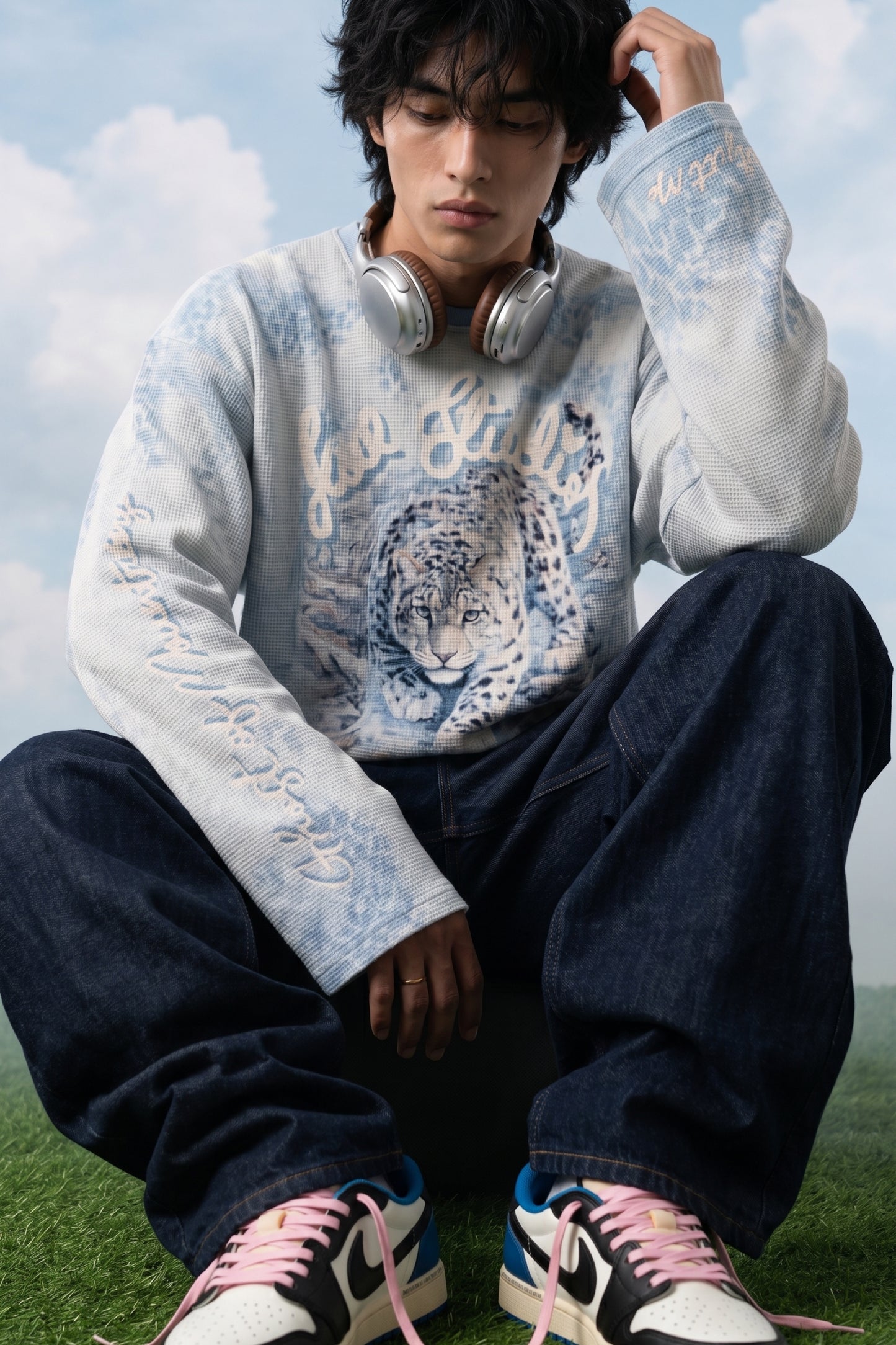 Ghost of the Mountains Sky waffle tee