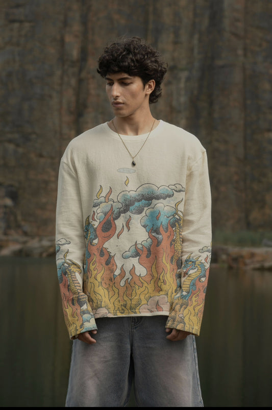 Duo Dragon Full Sleeve Waffle Tee