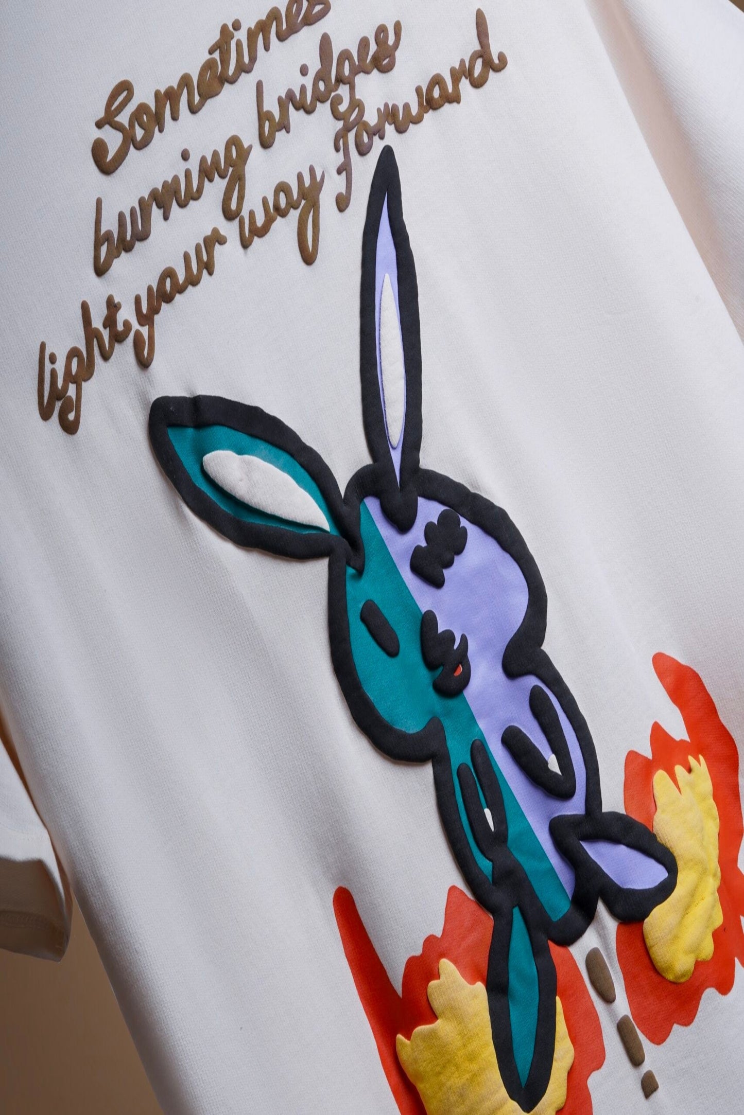 Burning Bridges Tee Off-White